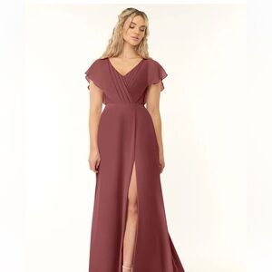 Azazie Mauve Maxi Dress with Slit